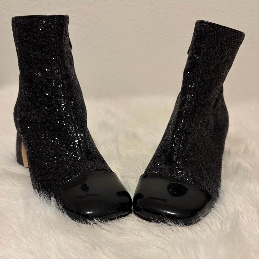 NWOT Circus by Sam Edelman Black Glitter Ankle Boots